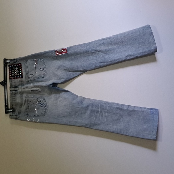 🇨🇦PARASUCO vintage **Unique Sequend Bling denim jeans with canadian symbol - Picture 7 of 7